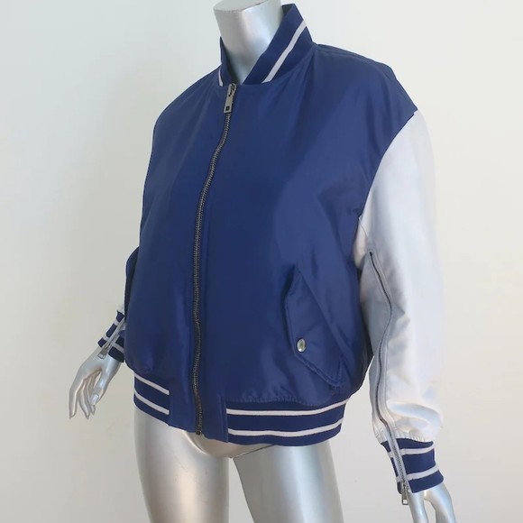 Christian Dior Reve D'infini Bomber Jacket Navy & Light Gray Satin Size 36 - Picture 5 of 9